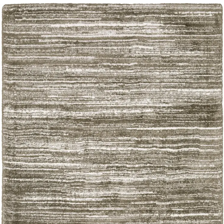 4' X 6' Brown And Ivory Striped Distressed Area Rug