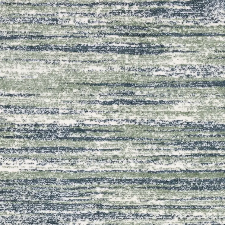 10' X 13' Blue And Green Striped Distressed Area Rug