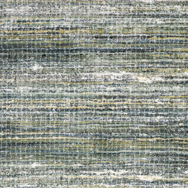 5' X 8' Green And Blue Geometric Distressed Area Rug