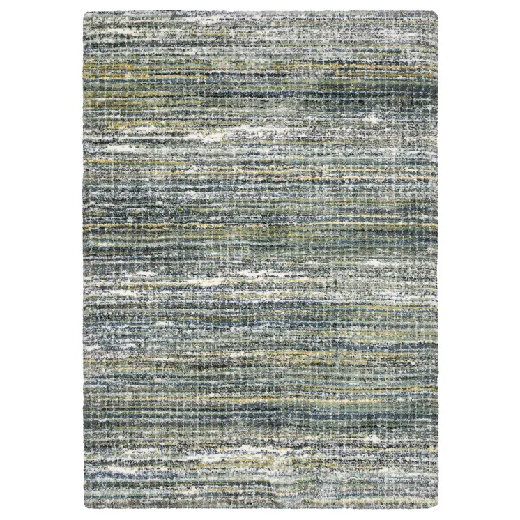 10' X 13' Green And Blue Geometric Area Rug