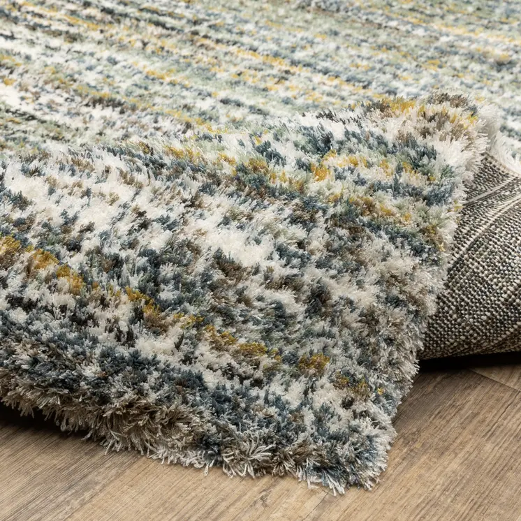 10' X 13' Green And Blue Geometric Area Rug