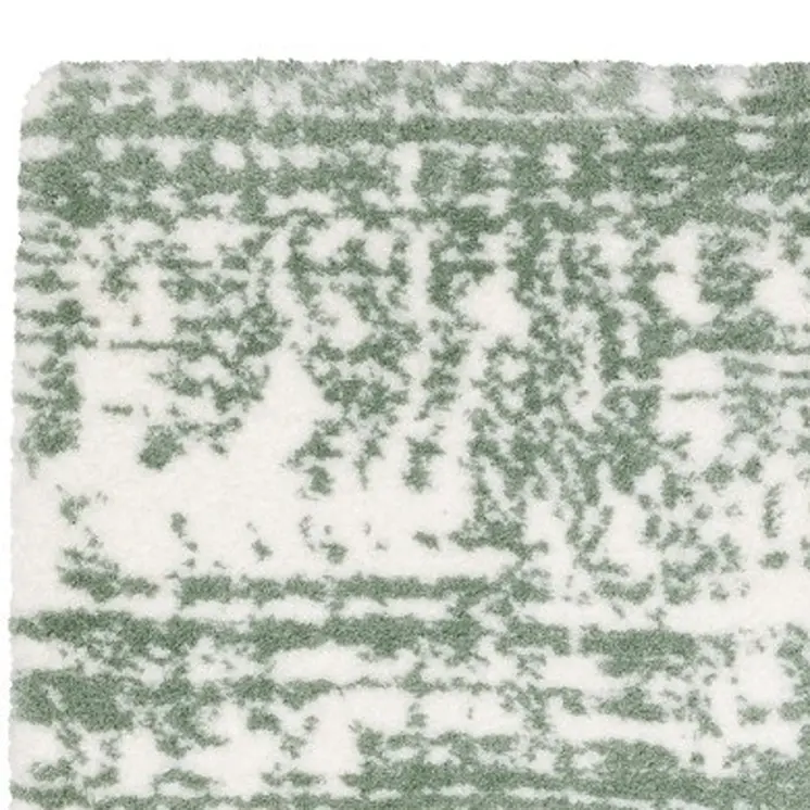 5' X 8' Green And Ivory Abstract Area Rug