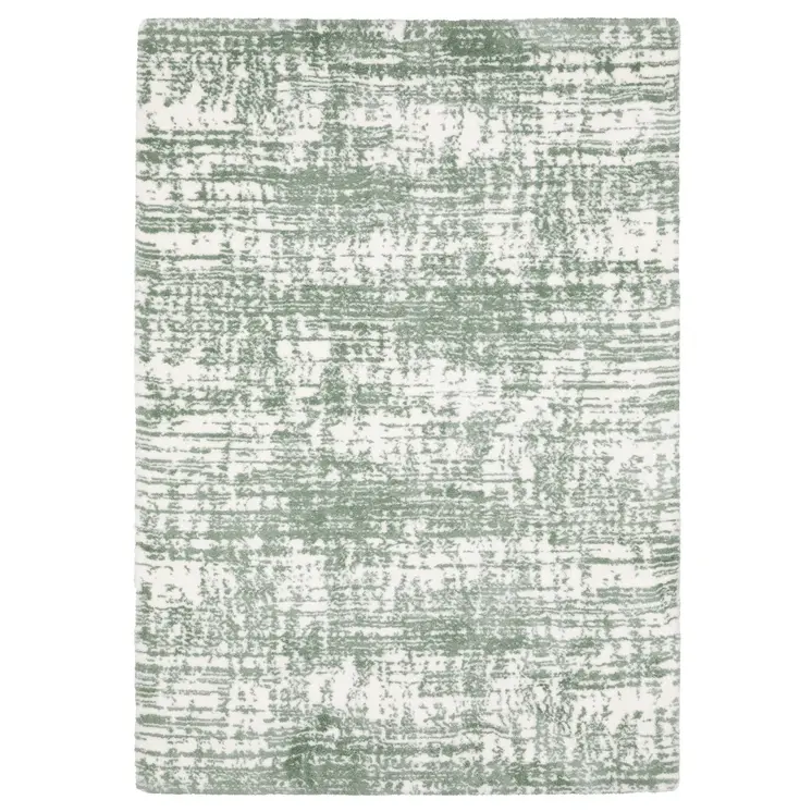 5' X 8' Green And Ivory Abstract Area Rug