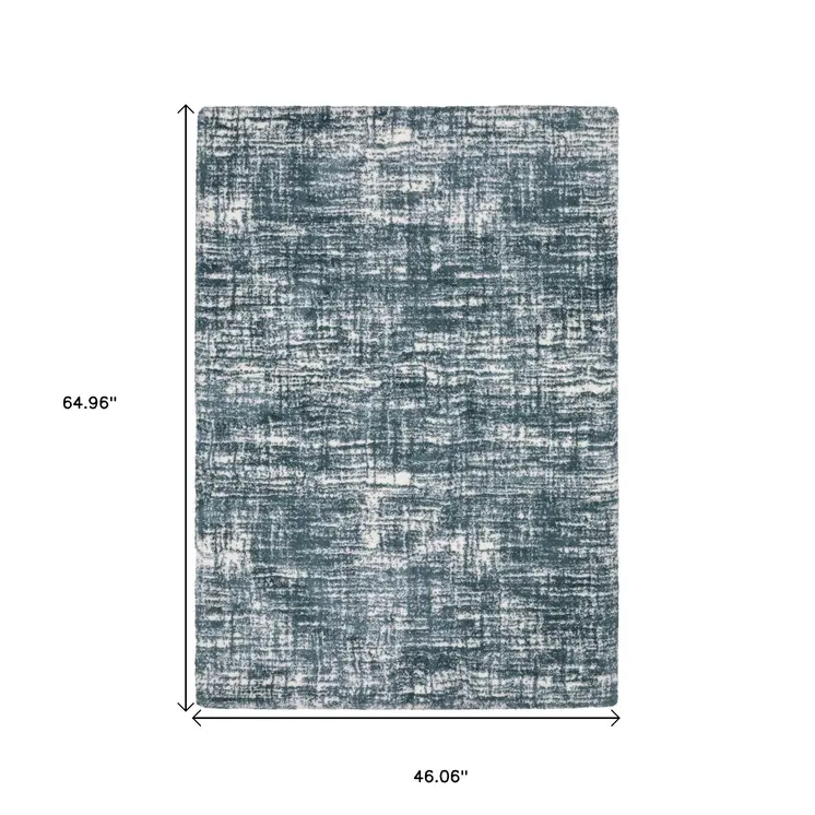 4' X 6' Gray And Ivory Geometric Area Rug
