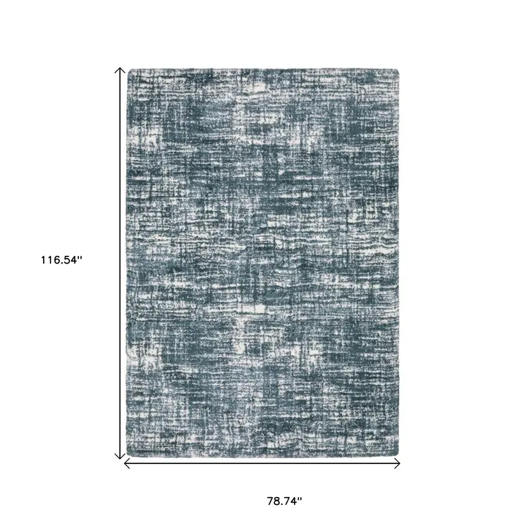7' X 10' Gray And Ivory Geometric Area Rug
