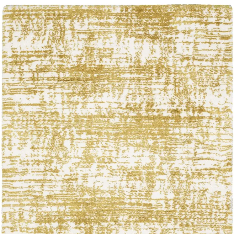8' X 11' Gold And Ivory Abstract Area Rug