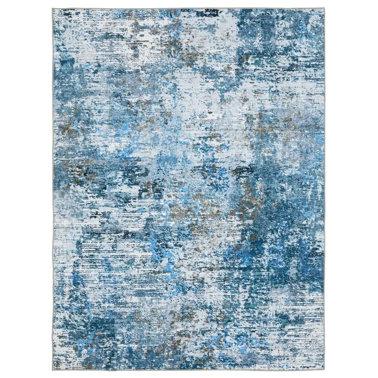 2' X 3' Ivory Abstract Distressed Area Rug