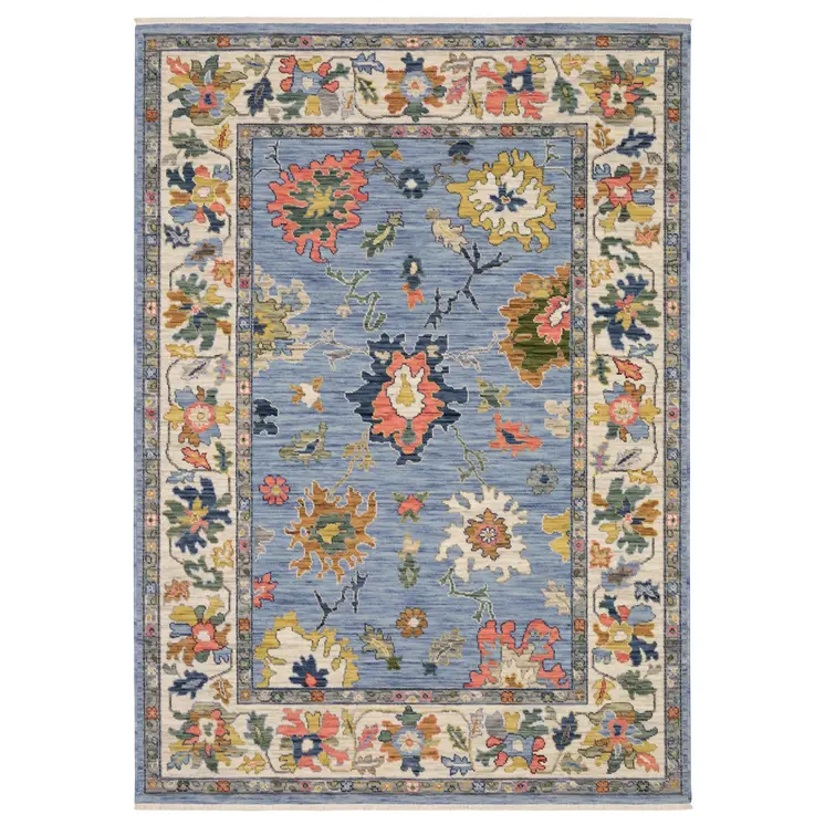2' X 3' Gray And Light Gray Oriental Area Rug With Fringe