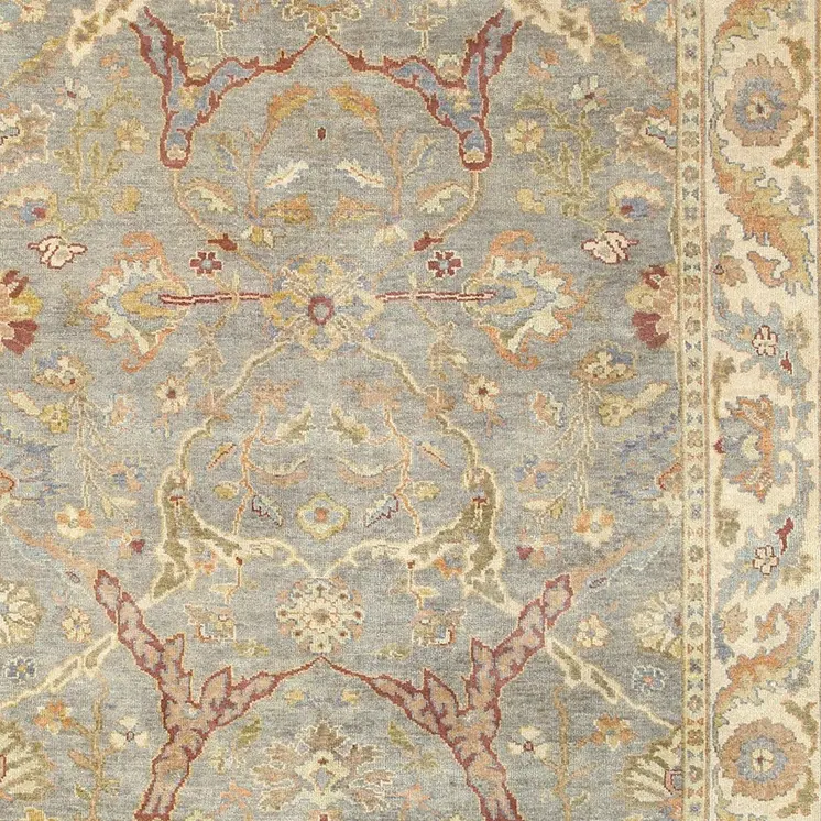 2' X 3' Gray And Beige Wool Oriental Hand Knotted Area Rug