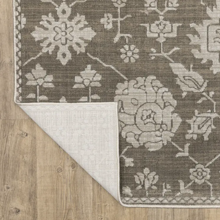 4' X 6' Gray And Light Gray Oriental Area Rug