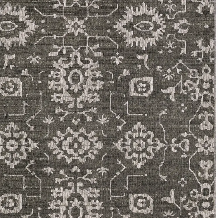 4' X 6' Gray And Ivory Oriental Area Rug