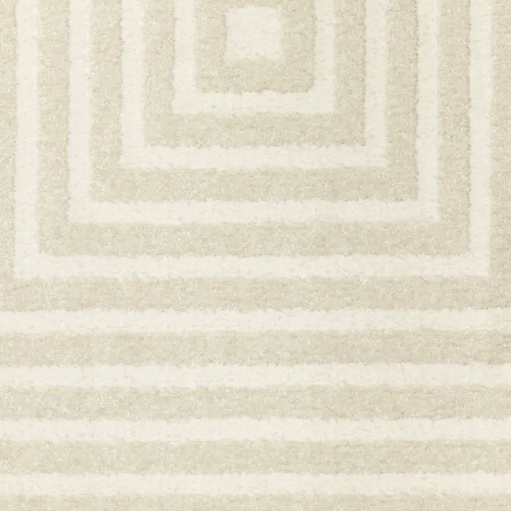 3' X 5' Ivory And Beige Geometric Area Rug