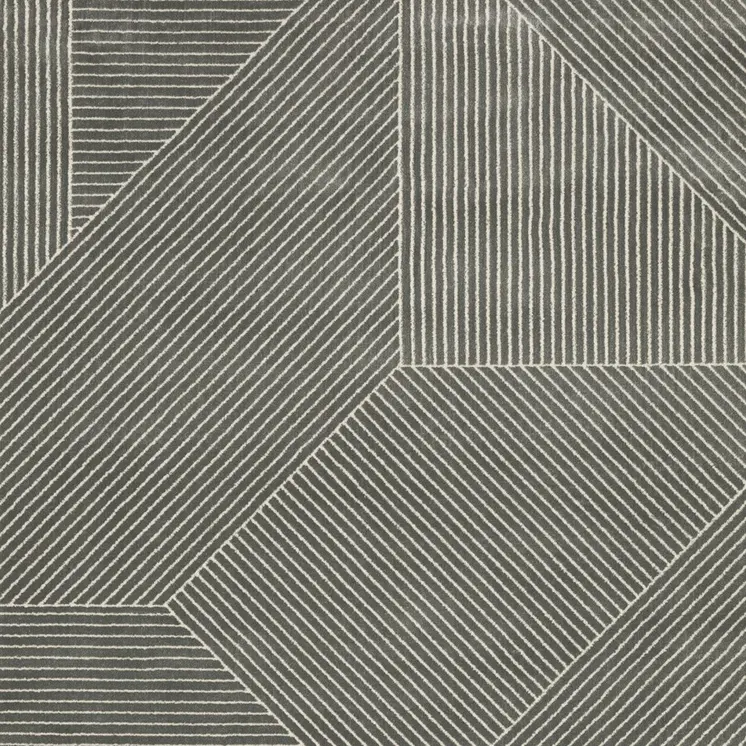 3' X 5' Gray And Ivory Geometric Area Rug