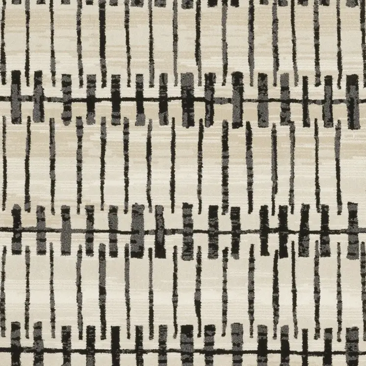 3' X 5' Beige And Black Geometric Area Rug