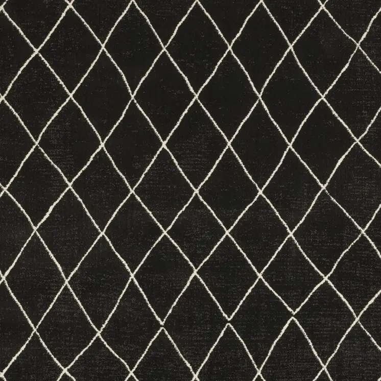 3' X 5' Charcoal And Ivory Trellis Area Rug