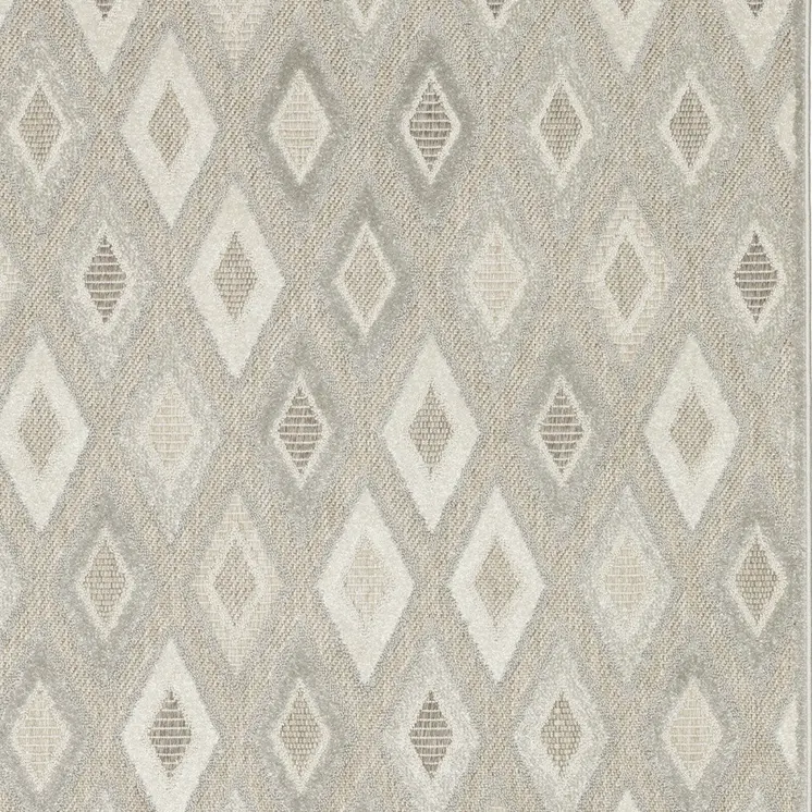 3' X 5' Beige And Gray Diamond Area Rug