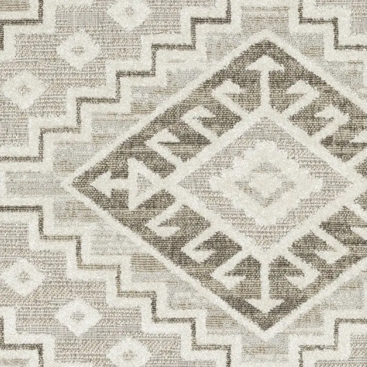 3' X 5' Beige And Brown Tribal Area Rug