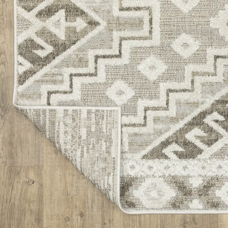 3' X 5' Beige And Brown Tribal Area Rug