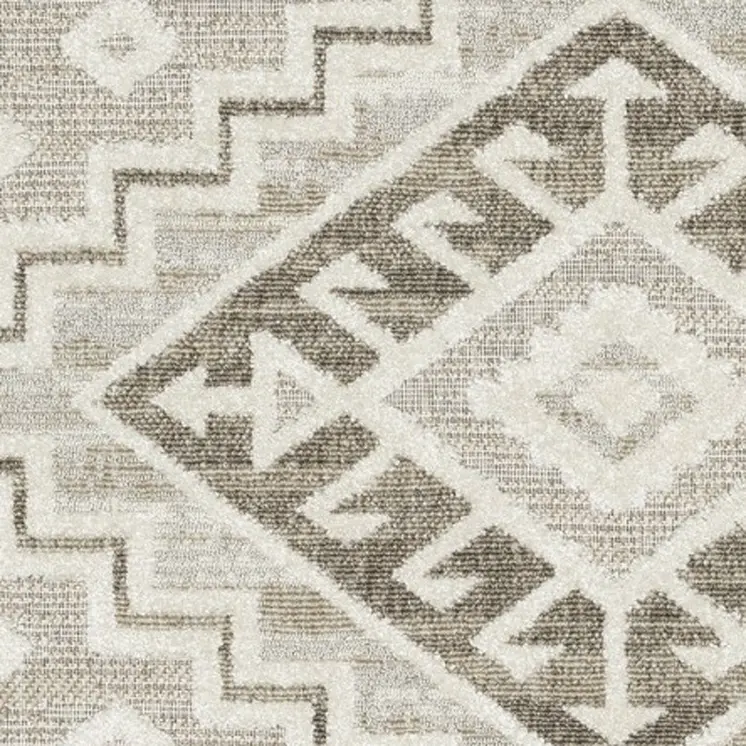 3' X 5' Beige And Brown Tribal Area Rug