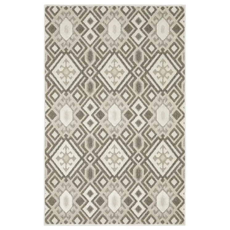 3' X 5' Brown And Beige Tribal Area Rug