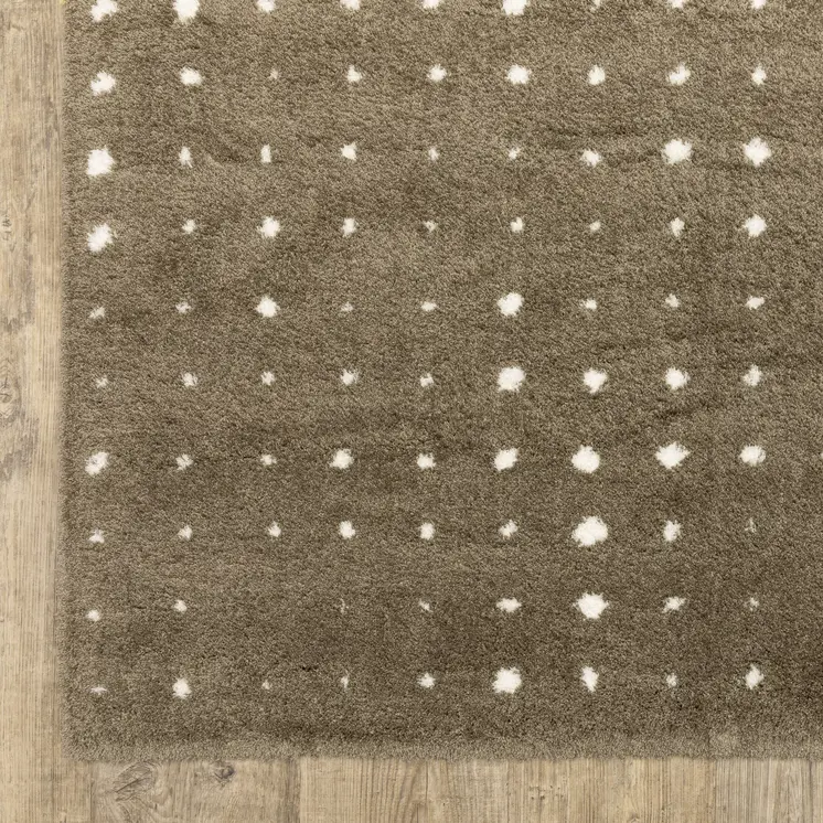 2' X 3' Brown And Ivory Geometric Area Rug