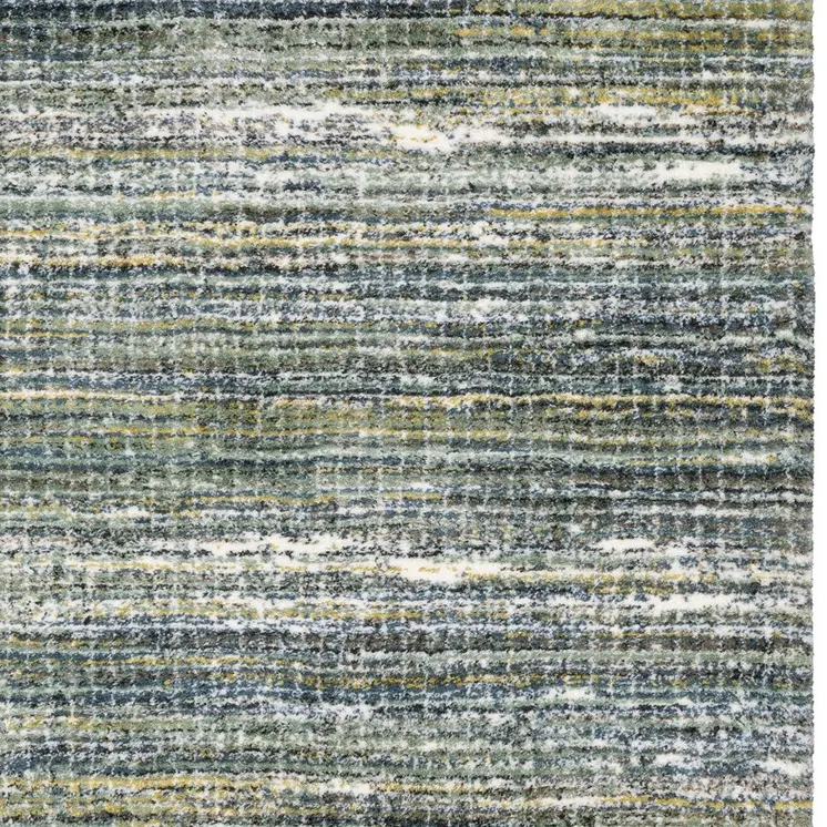 2' X 3' Green And Blue Geometric Distressed Area Rug