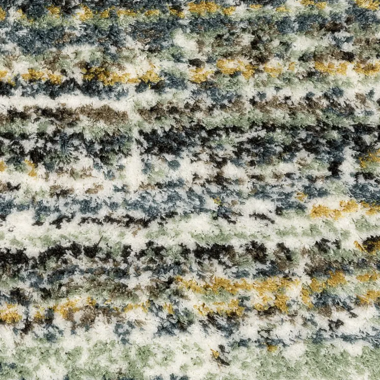 2' X 3' Green And Blue Geometric Distressed Area Rug