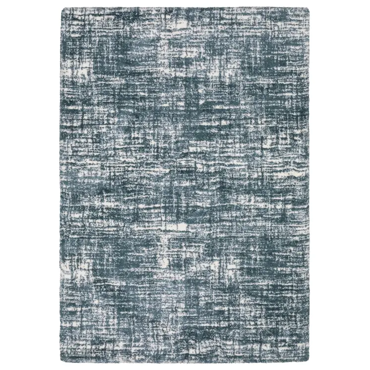 2' X 3' Teal And Ivory Geometric Area Rug