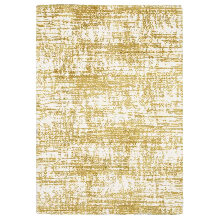2' X 3' Gold And Ivory Abstract Area Rug