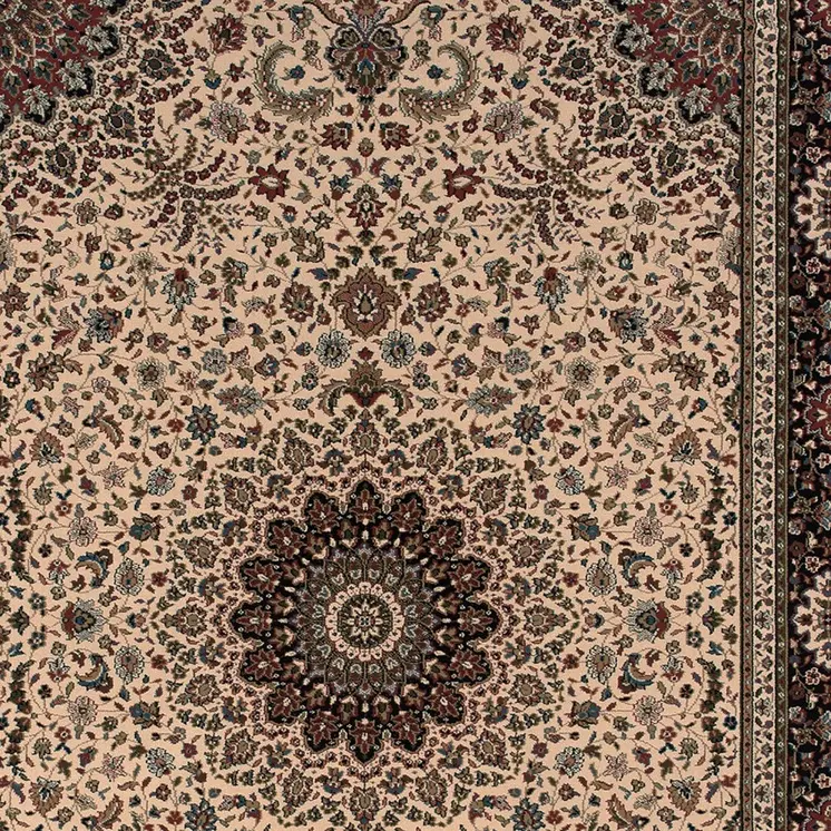 2' X 3' Ivory And Black Oriental Area Rug