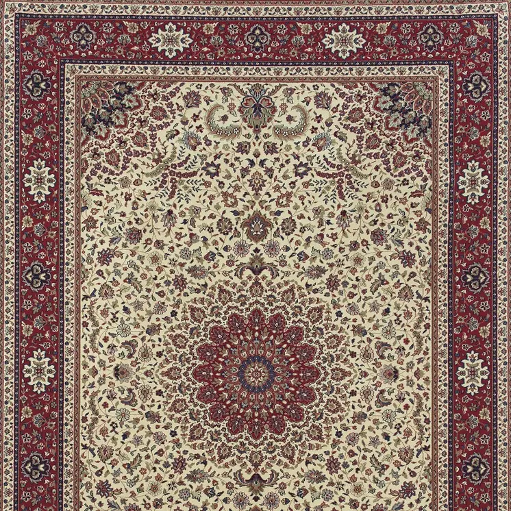 2' X 3' Ivory And Red Oriental Area Rug