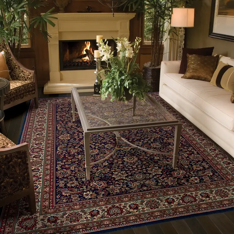 2' X 3' Blue And Red Oriental Area Rug