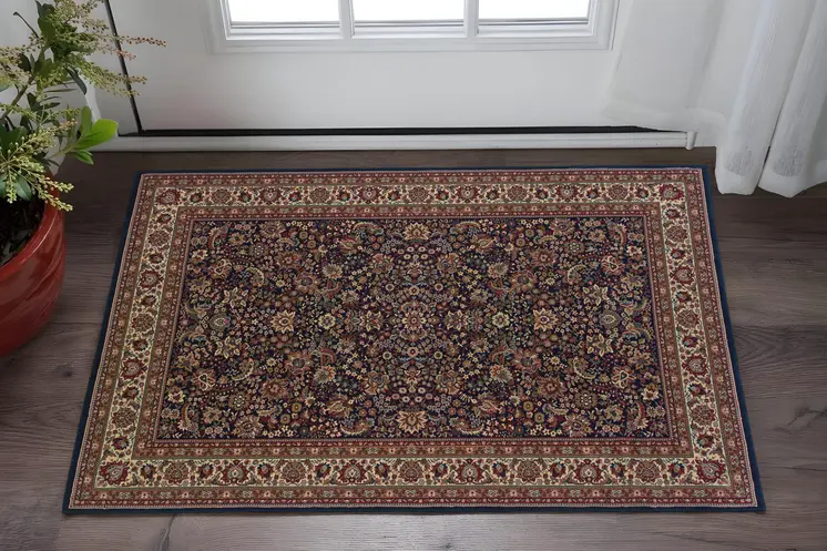 2' X 3' Blue And Red Oriental Area Rug