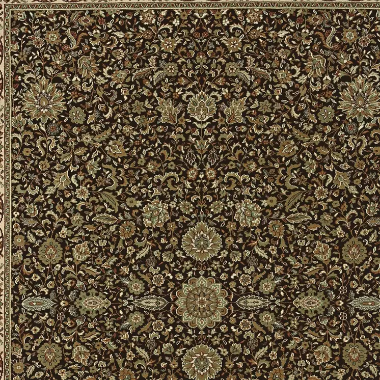 2' X 3' Brown And Ivory Oriental Area Rug