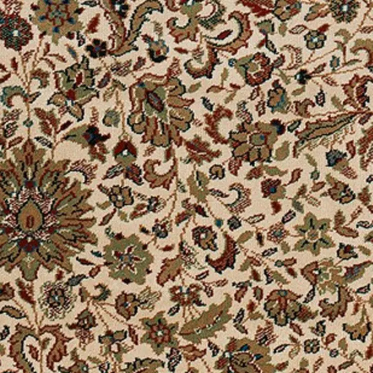 2' X 3' Ivory And Green Oriental Area Rug