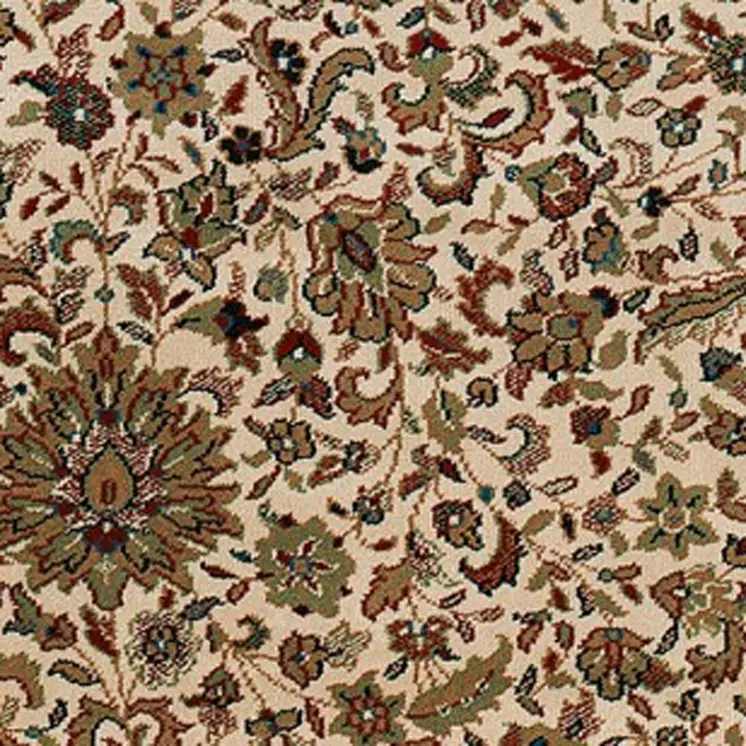 2' X 3' Ivory And Green Oriental Area Rug