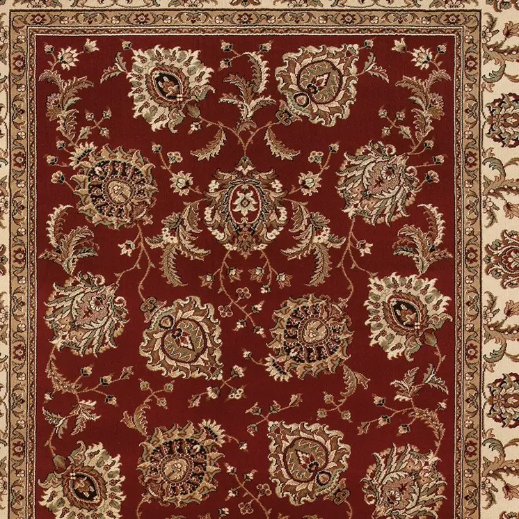 2' X 3' Red And Ivory Oriental Area Rug