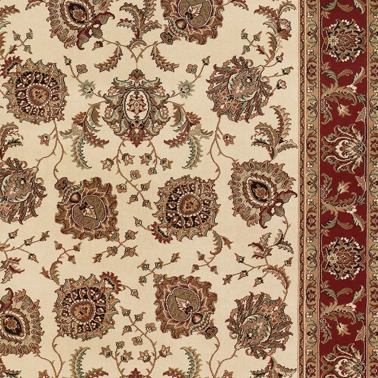 2' X 3' Ivory And Red Oriental Area Rug