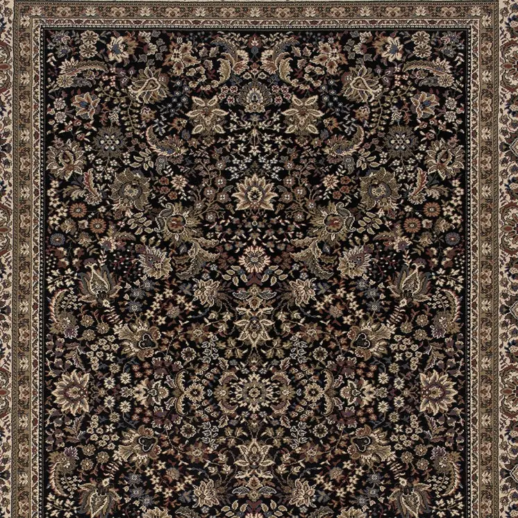 2' X 3' Black And Ivory Oriental Area Rug
