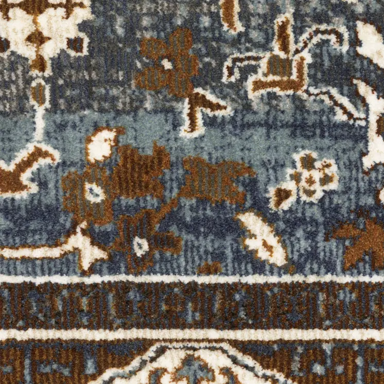 4' X 6' Gray And Blue Medallion Area Rug