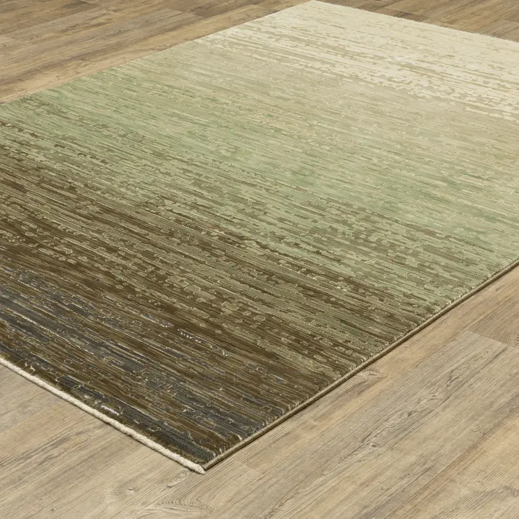 3' X 5' Brown And Green Abstract Area Rug