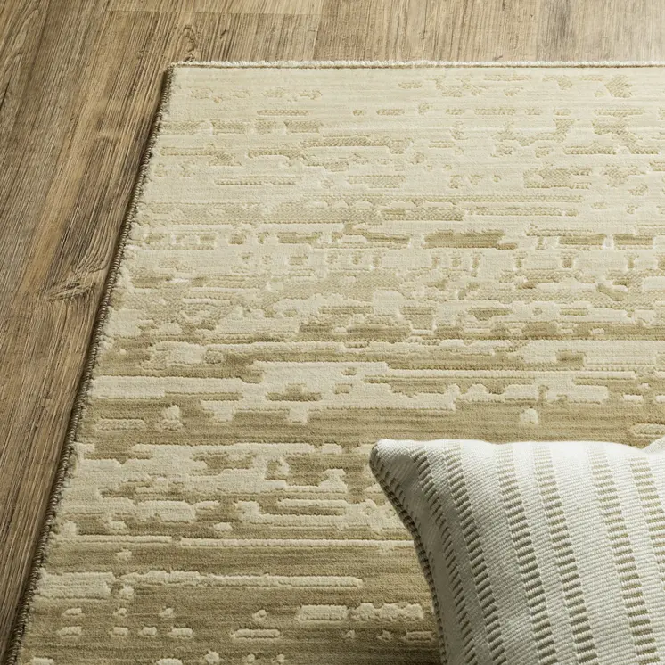 8' Brown And Green Abstract Runner Rug