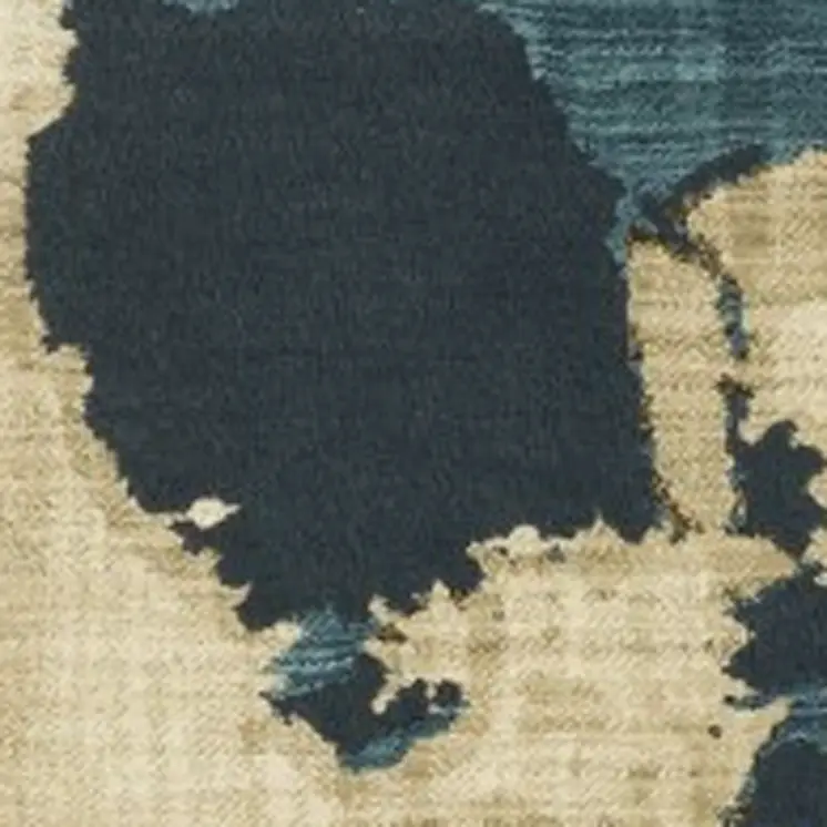 3' X 5' Beige Blue And Brown Abstract Area Rug