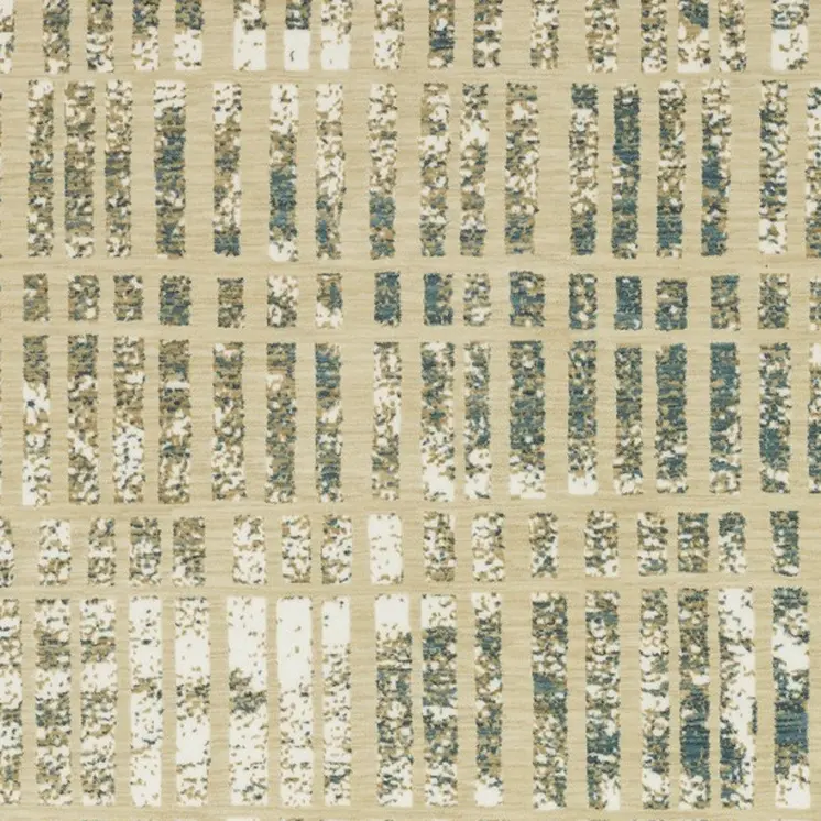 3' X 5' Beige And Blue Geometric Area Rug