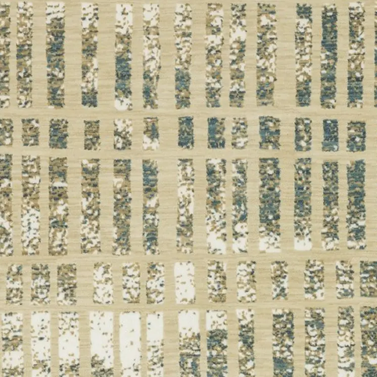 3' X 5' Beige And Blue Geometric Area Rug