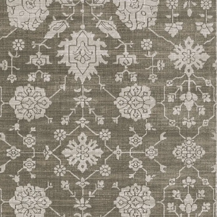 5' X 8' Gray And Light Gray Oriental Area Rug