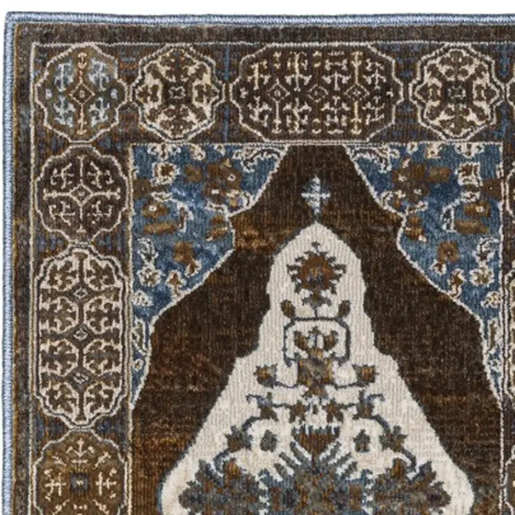 8' Blue And Green Medallion Runner Rug
