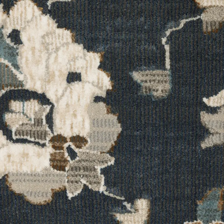 8' Blue Oriental Runner Rug