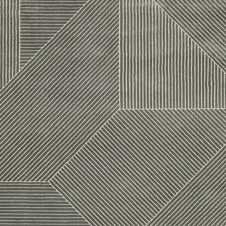 5' X 8' Gray And Ivory Geometric Area Rug