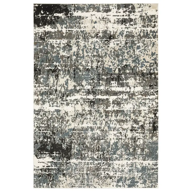 5' X 8' Gray And Ivory Abstract Area Rug